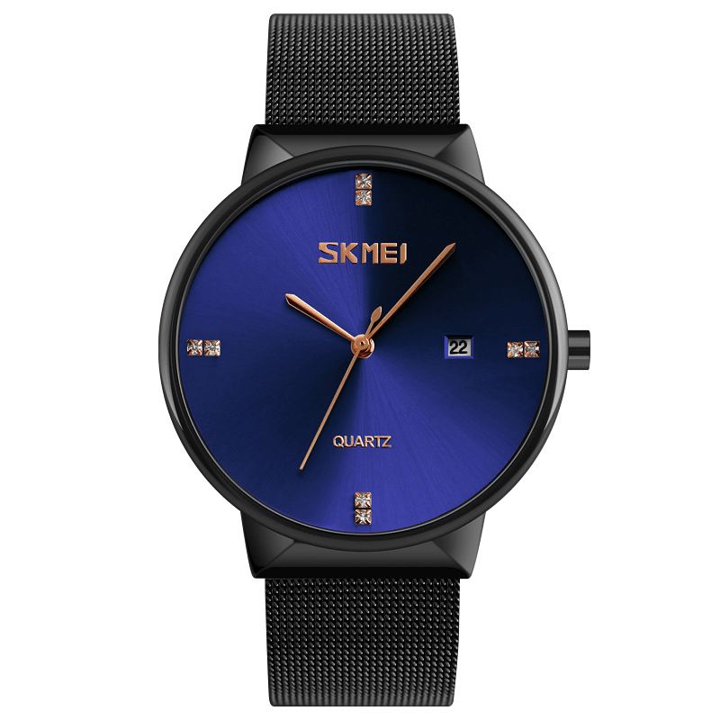 Skmei 9164 Ultra Tynd Rustfrit Stål Mesh Band Herre Kvarts Ur