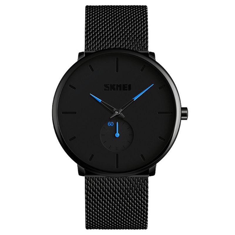 Skmei 9185 Ultra Tynd Simpel Afslappet Stil Herrearmbåndsur Mesh Rustfrit Stålrem Quartz ur