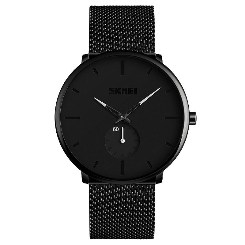 Skmei 9185 Ultra Tynd Simpel Afslappet Stil Herrearmbåndsur Mesh Rustfrit Stålrem Quartz ur