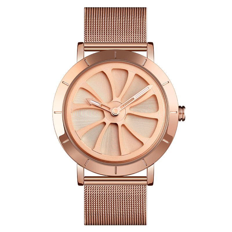 Skmei 9204 Hollow Design Creative Dial Vandtæt Rustfrit Stålrem Mode Casual Herre Quartz ur