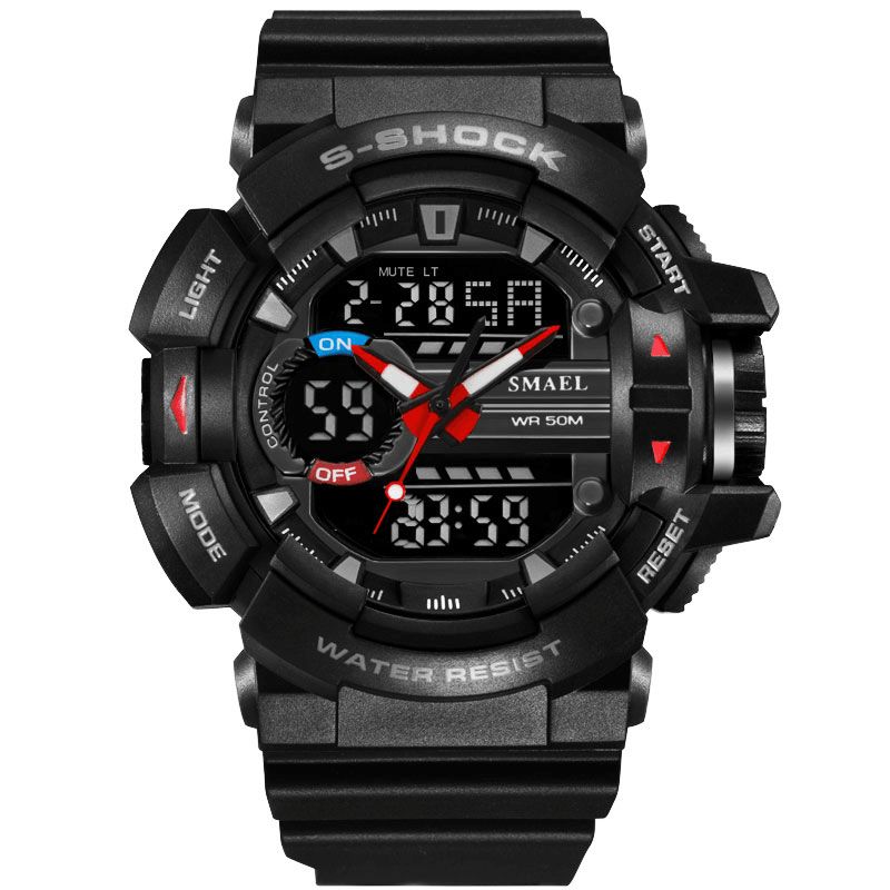 Smael 1436 Military Style Led Digital Watch Display Tid Dato Sport Armbåndsur