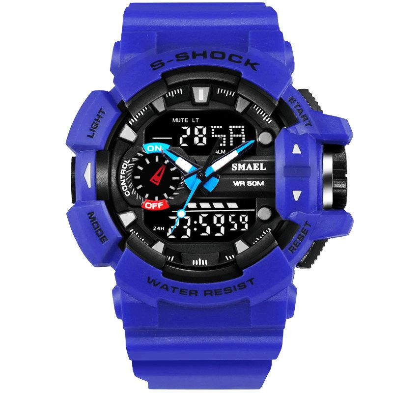 Smael 1436 Military Style Led Digital Watch Display Tid Dato Sport Armbåndsur