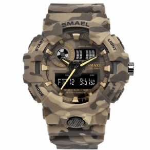 Smael 8001 Digital Watch Camouflage Militray Dual Display Herre Sports Udendørs Armbåndsur