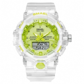 Smael 8025 Sport Herre Digital Ur Dual Time Dato Uge Display Chronograph 5Atm Vandtæt Udendørs Dual Display Ur