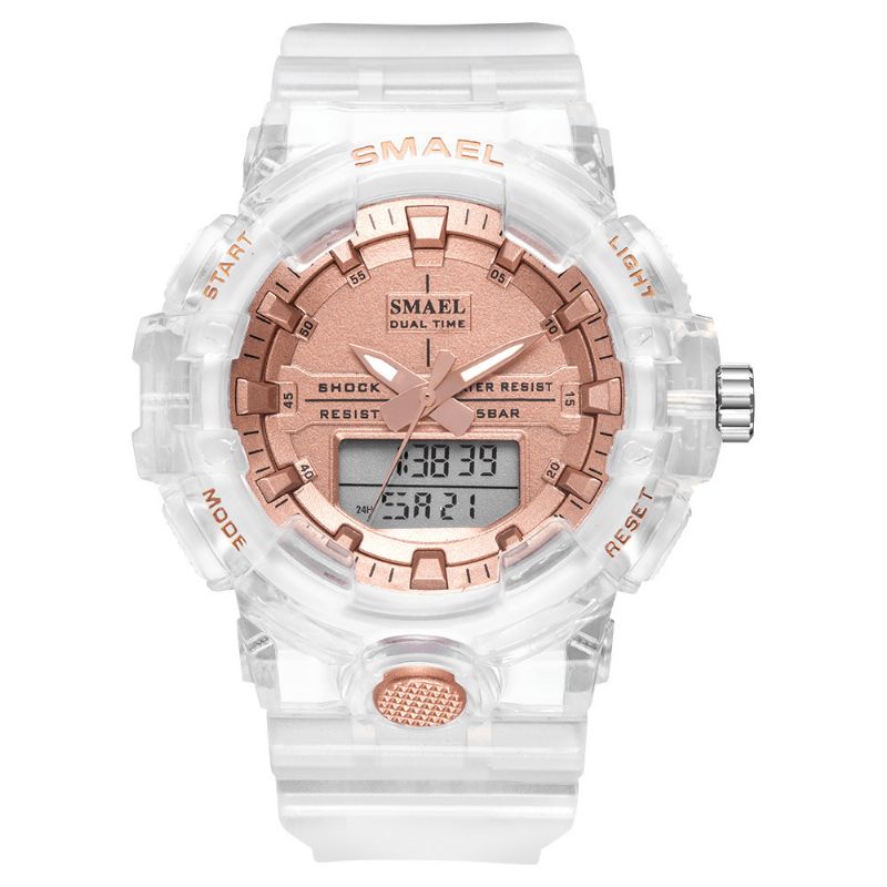 Smael 8025 Sport Herre Digital Ur Dual Time Dato Uge Display Chronograph 5Atm Vandtæt Udendørs Dual Display Ur