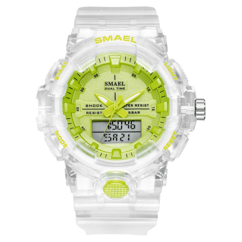 Smael 8025 Sport Herre Digital Ur Dual Time Dato Uge Display Chronograph 5Atm Vandtæt Udendørs Dual Display Ur