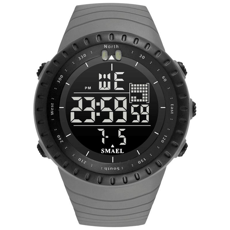 Smael Outdoor Led Display Digital Watch Multifunktion Silikone Band Sports Herreur