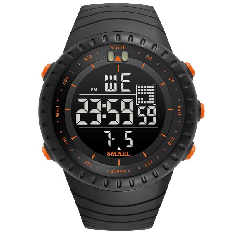 Smael Outdoor Led Display Digital Watch Multifunktion Silikone Band Sports Herreur