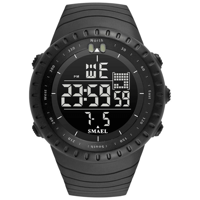 Smael Outdoor Led Display Digital Watch Multifunktion Silikone Band Sports Herreur