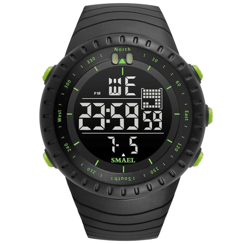 Smael Outdoor Led Display Digital Watch Multifunktion Silikone Band Sports Herreur