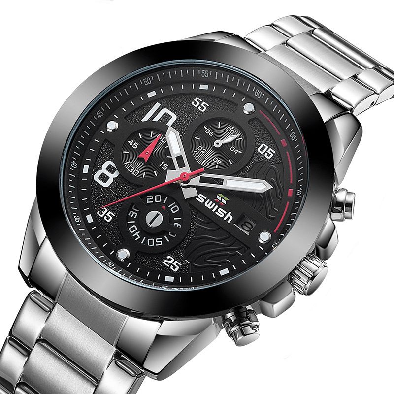 Swish 0108 Business 3Atm Vandtæt Selvlysende Datovisning Chronograph Herre Quartz ur