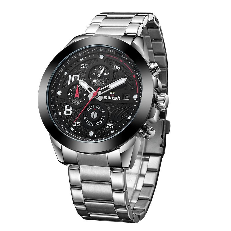 Swish 0108 Business 3Atm Vandtæt Selvlysende Datovisning Chronograph Herre Quartz ur