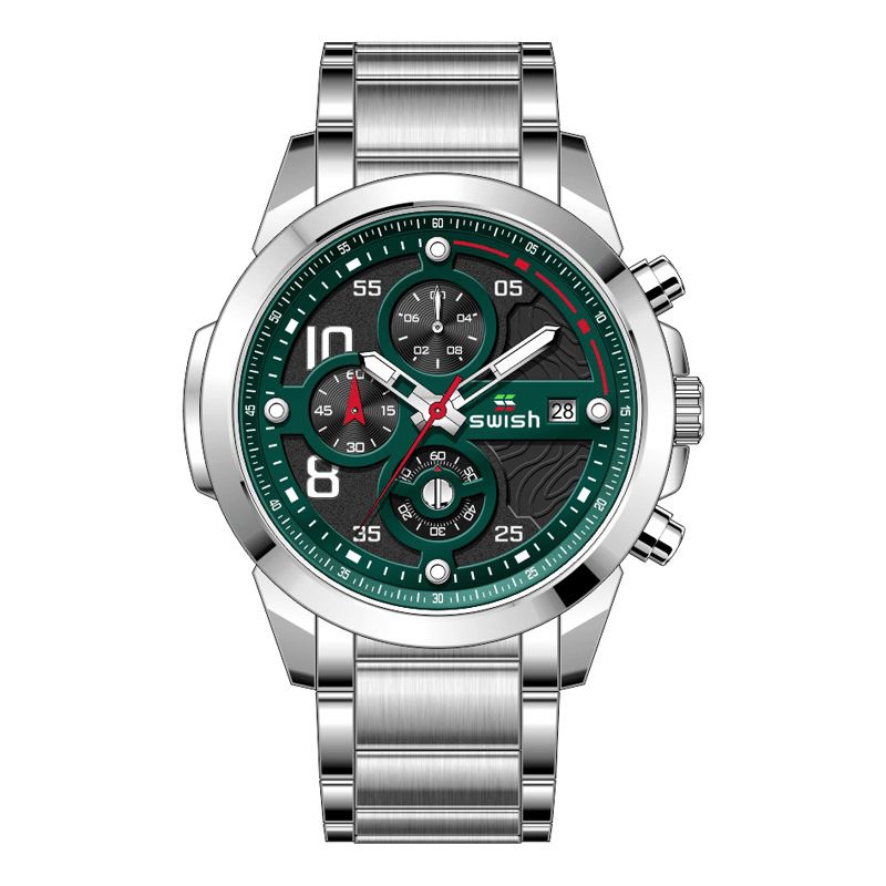 Swish 0108 Business 3Atm Vandtæt Selvlysende Datovisning Chronograph Herre Quartz ur