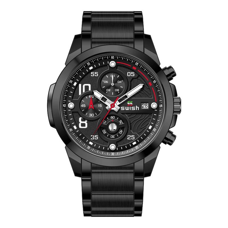 Swish 0108 Business 3Atm Vandtæt Selvlysende Datovisning Chronograph Herre Quartz ur