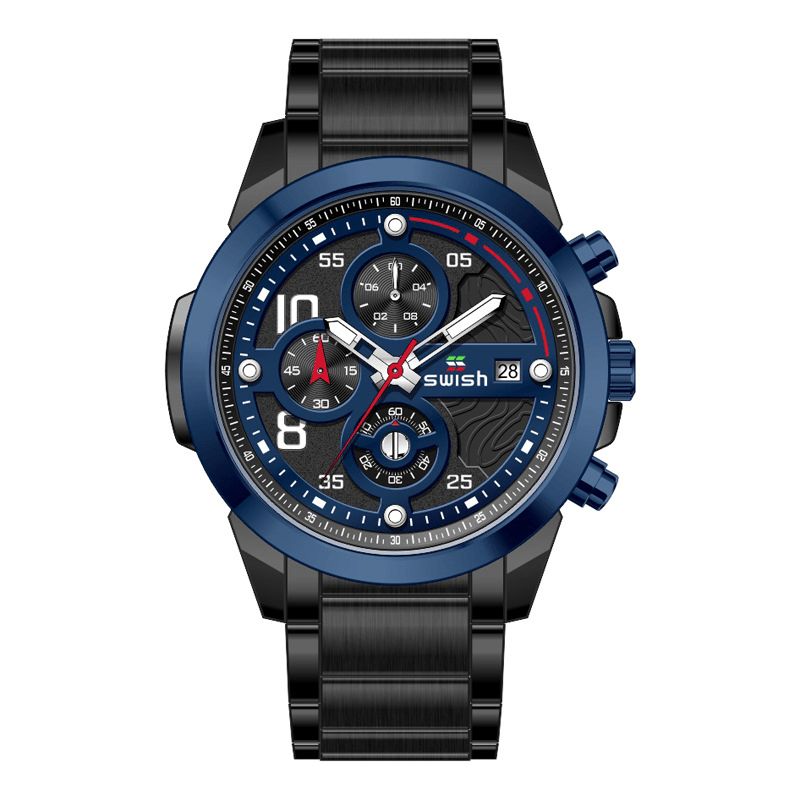 Swish 0108 Business 3Atm Vandtæt Selvlysende Datovisning Chronograph Herre Quartz ur