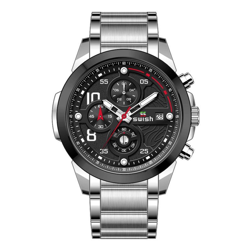 Swish 0108 Business 3Atm Vandtæt Selvlysende Datovisning Chronograph Herre Quartz ur