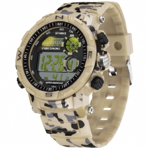 Synoke 9033 Sport Herreur Vandtæt Lysende Dato Uge Display Camouflage Udendørs Digital Ur