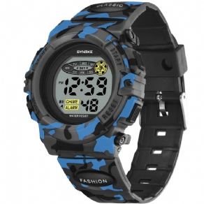 Synoke 9035 Kids Led Farverigt Lysende Camouflage Sport Digital Watch