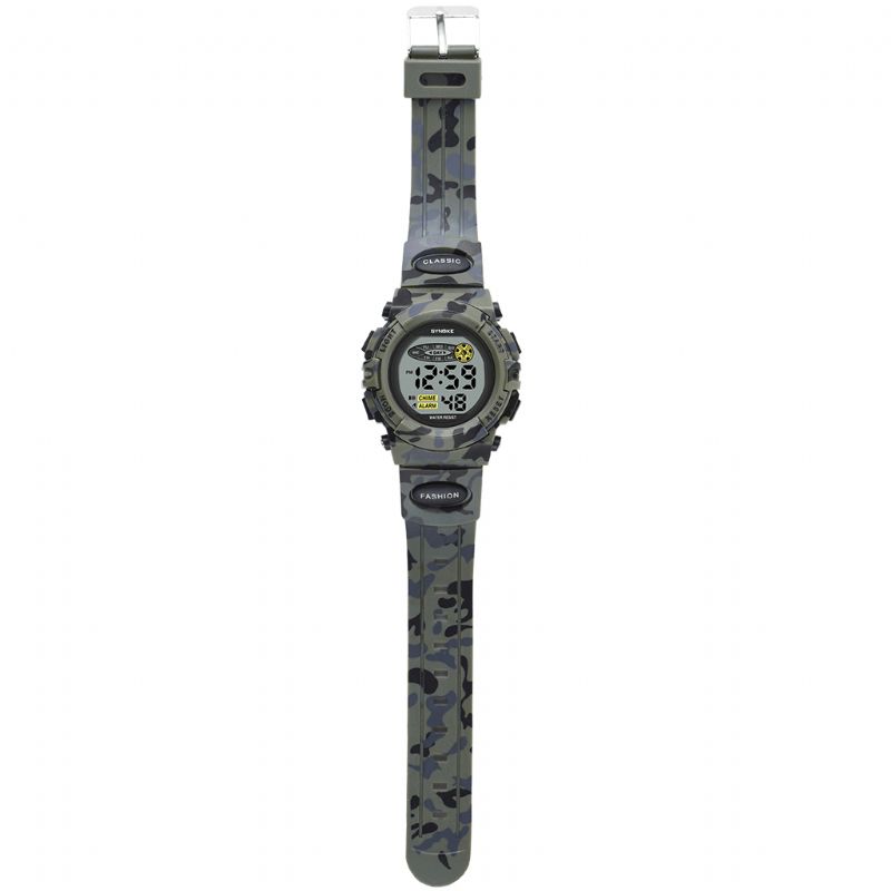 Synoke 9035 Kids Led Farverigt Lysende Camouflage Sport Digital Watch