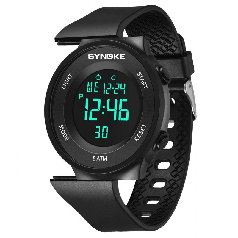 Synoke 9199 Mode Student Watch 5Atm Vandtæt Lysende Skærm Multi-Funktion Sport Digital Watch