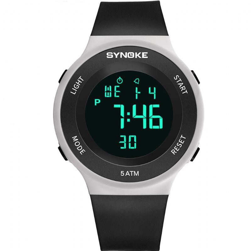 Synoke 9199 Mode Student Watch 5Atm Vandtæt Lysende Skærm Multi-Funktion Sport Digital Watch