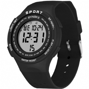 Synoke 9616 El Display Silikone Strap Sport Watch 3Atm Vandtæt Alarm Student Digital Watch