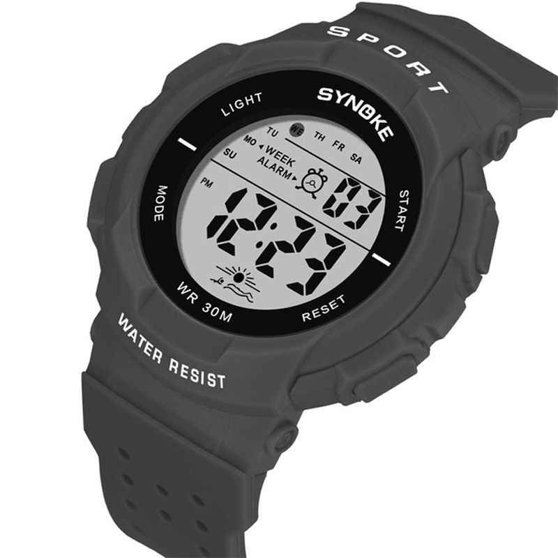 Synoke 9617 Mode Watch 3Atm Vandtæt El Light Multiple Function Colorful Led Sport Digital Watch