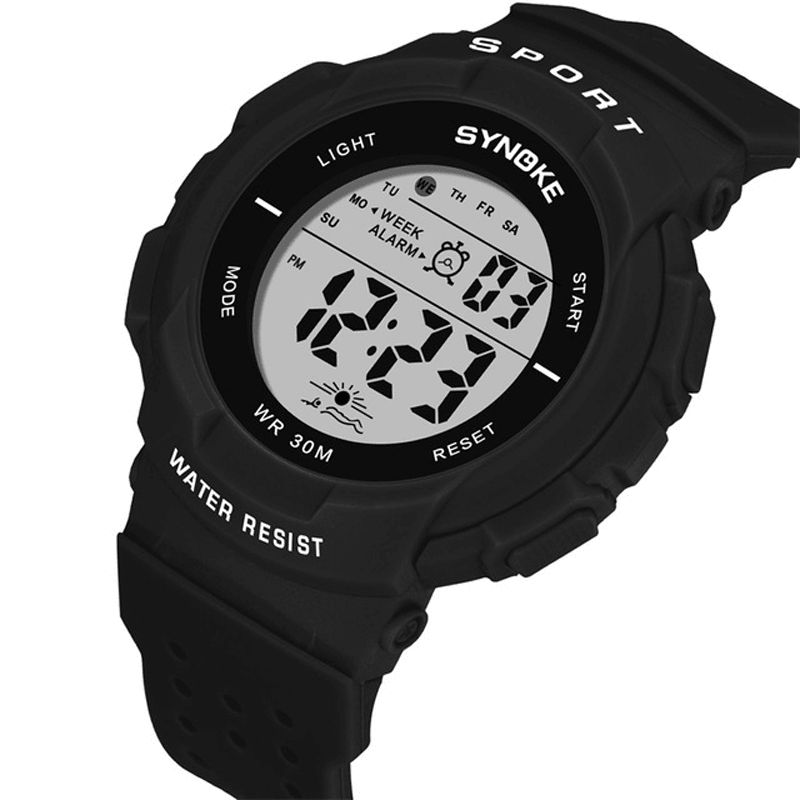 Synoke 9617 Mode Watch 3Atm Vandtæt El Light Multiple Function Colorful Led Sport Digital Watch