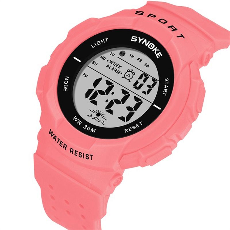 Synoke 9617 Mode Watch 3Atm Vandtæt El Light Multiple Function Colorful Led Sport Digital Watch