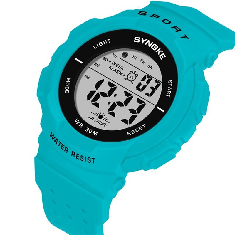 Synoke 9617 Mode Watch 3Atm Vandtæt El Light Multiple Function Colorful Led Sport Digital Watch