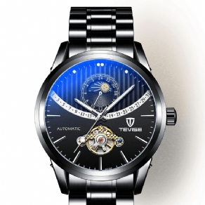 Tevise 8378F Skeleton Dato Display Automatisk Mekanisk Ur Fuldt Stål Herrearmbåndsur