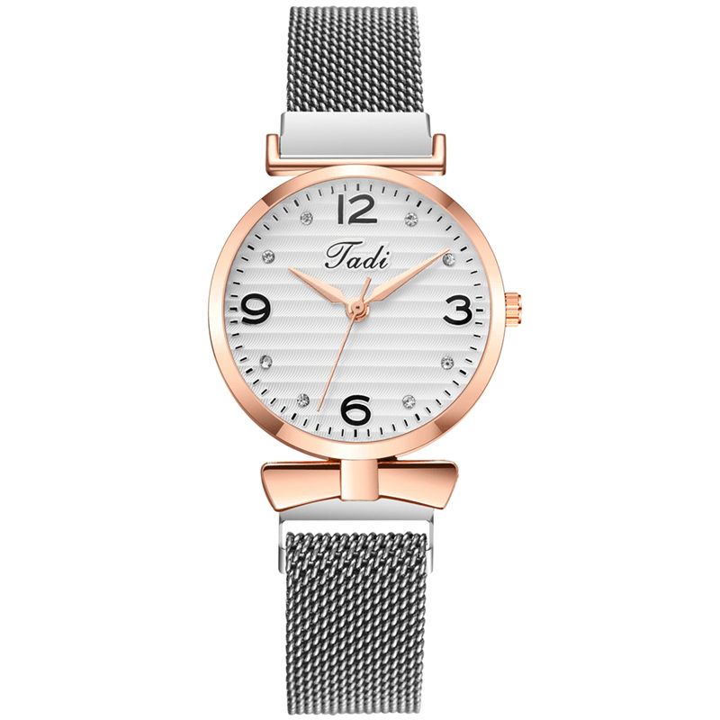 Trendy Simpelt Elegant Design Vilde Kvinder Ure Legering Mesh Band Rose Guld Legering Case Quartz ur