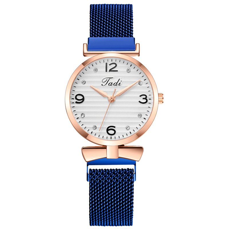 Trendy Simpelt Elegant Design Vilde Kvinder Ure Legering Mesh Band Rose Guld Legering Case Quartz ur