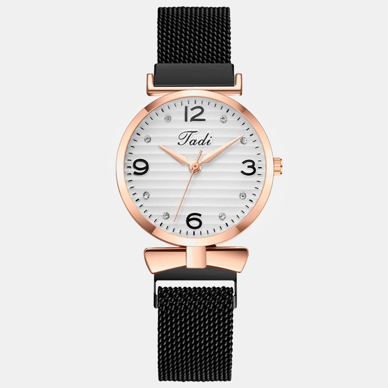 Trendy Simpelt Elegant Design Vilde Kvinder Ure Legering Mesh Band Rose Guld Legering Case Quartz ur