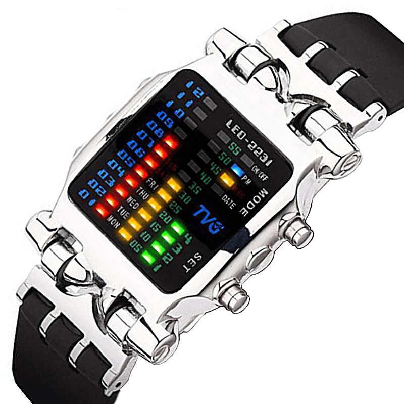 Tvg 2231 Binært Led-Display Creative Watch Moderigtige Elektroniske Digitale Ure