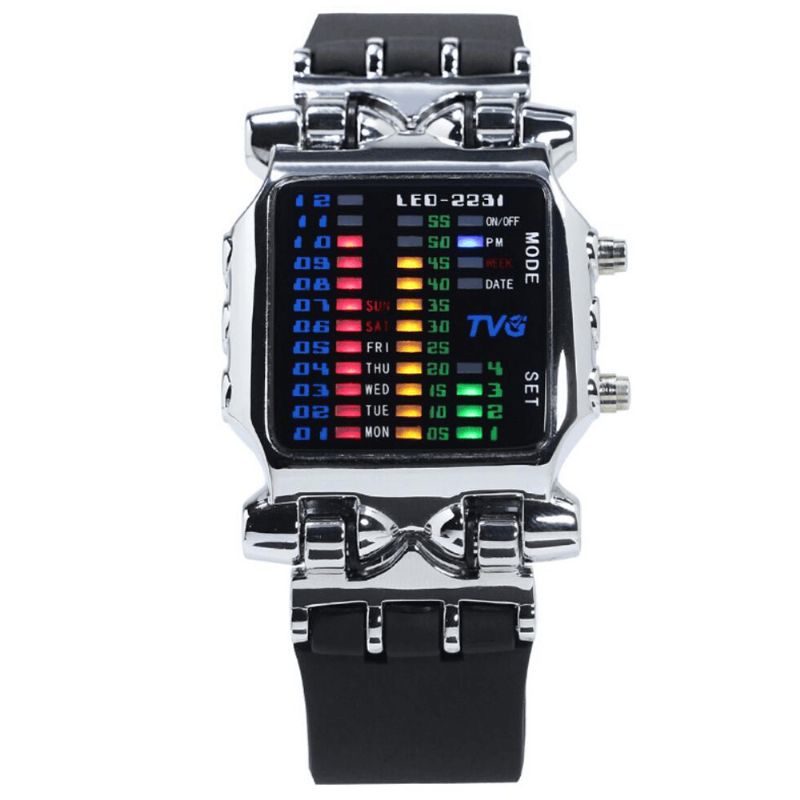 Tvg 2231 Binært Led-Display Creative Watch Moderigtige Elektroniske Digitale Ure