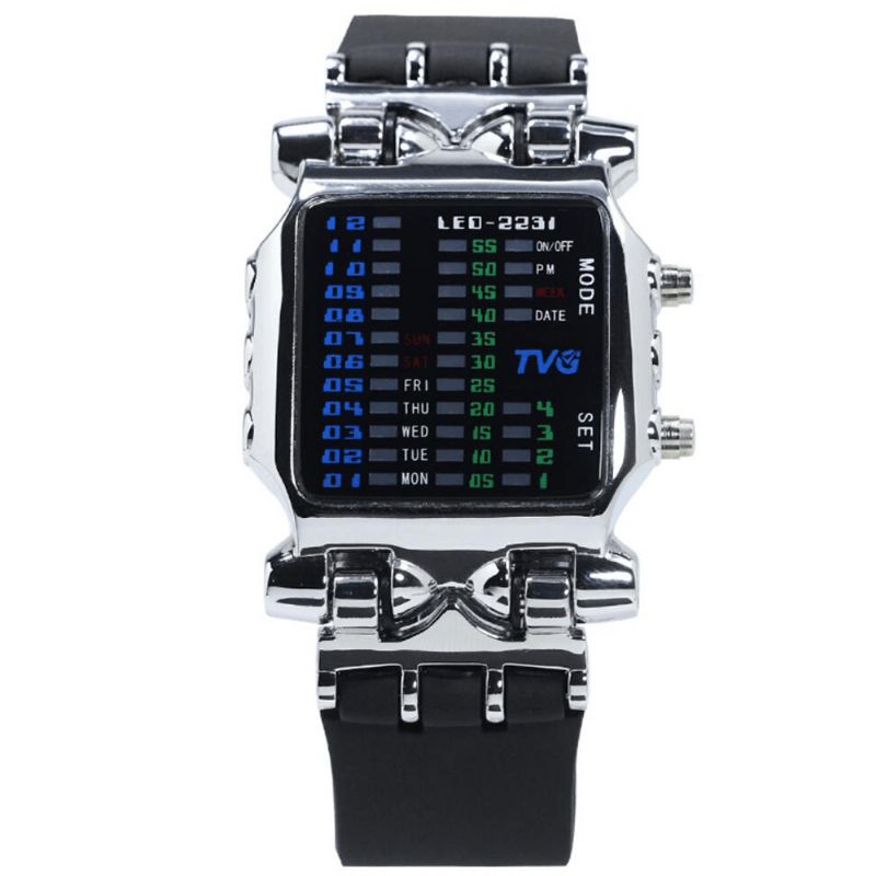 Tvg 2231 Binært Led-Display Creative Watch Moderigtige Elektroniske Digitale Ure