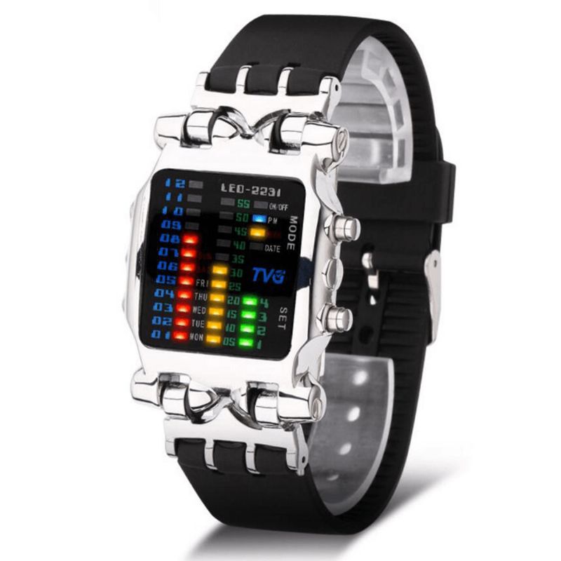 Tvg 2231 Binært Led-Display Creative Watch Moderigtige Elektroniske Digitale Ure