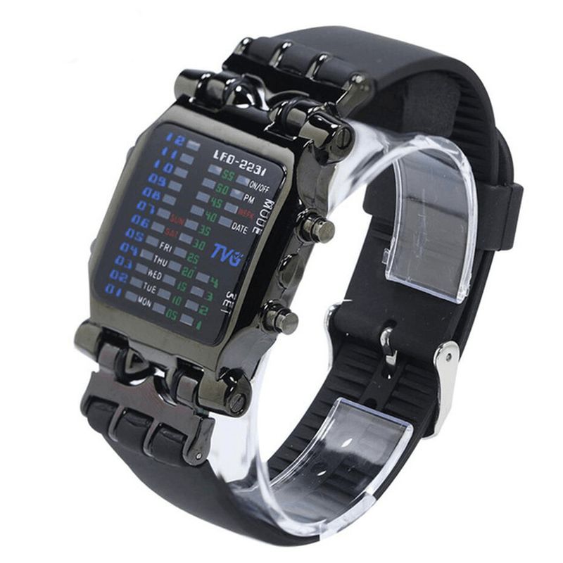 Tvg 2231 Binært Led-Display Creative Watch Moderigtige Elektroniske Digitale Ure