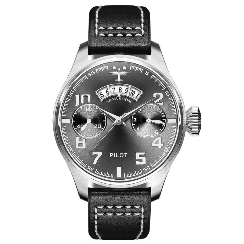 Va Va Voom Va-2092 Dato Display Dekorativ Urskive Herrearmbåndsur Casual Style Quartz Ur