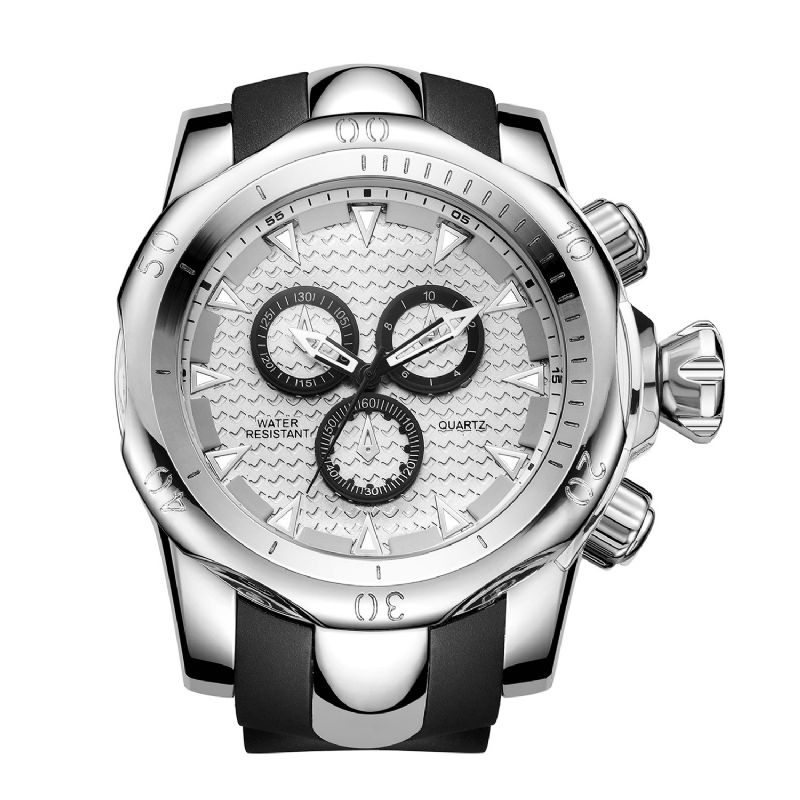 Va Va Voom Va-221 Casual Sport Dual-Scale Big Dial Silikone Strap 3Atm Vandtæt Herre Quartz ur