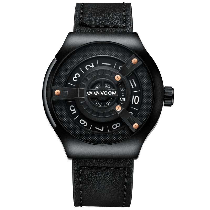 Vava Voom Mode Casual Læderrem 3Atm Vandtæt Mænd Quartz ur Armbåndsur