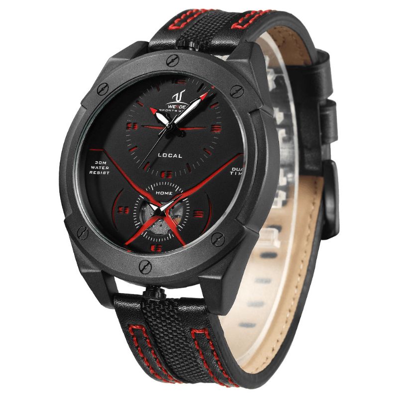 Weide Uv1703 Farverigt Unikt Design Herrearmbåndsur Dual Time Display Quartz Ure