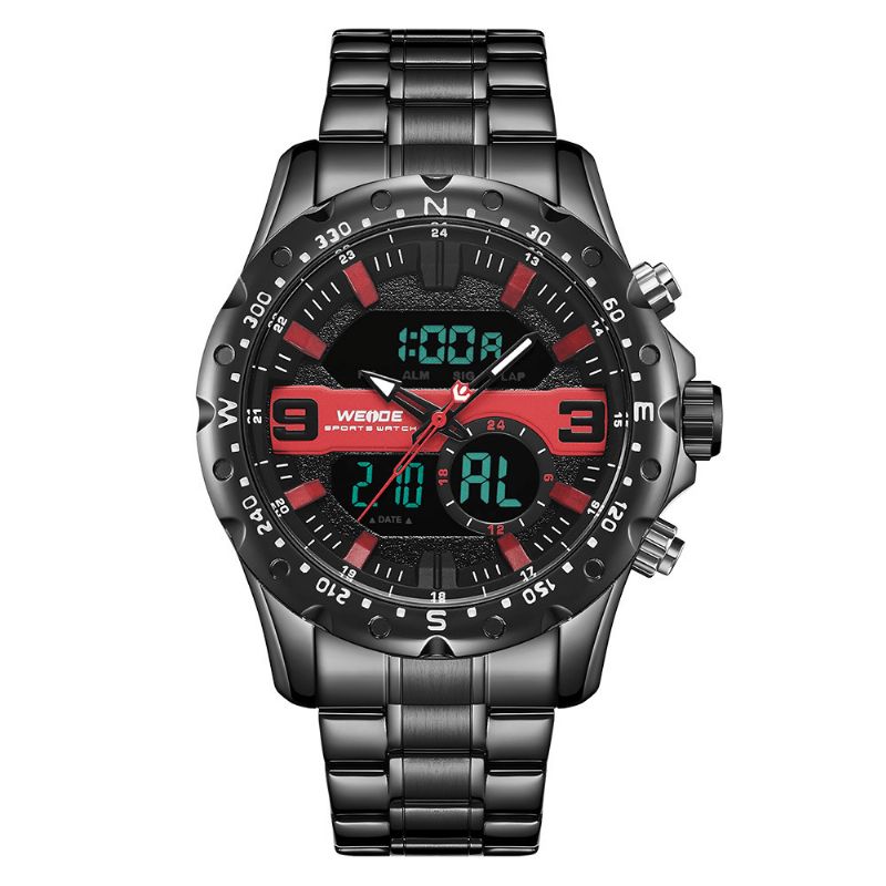 Weide Wh8502 Business Style Dual Display Ur Lcd Digital Chronograph 3Atm Vandtæt Herreur