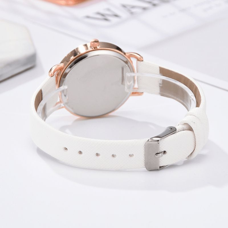 Xr4379 Elegant Luksus 2 Stk Ur Sæt Dame Armbånd Kvarts Ur Moon Starry Dial Læderrem Dame Gave