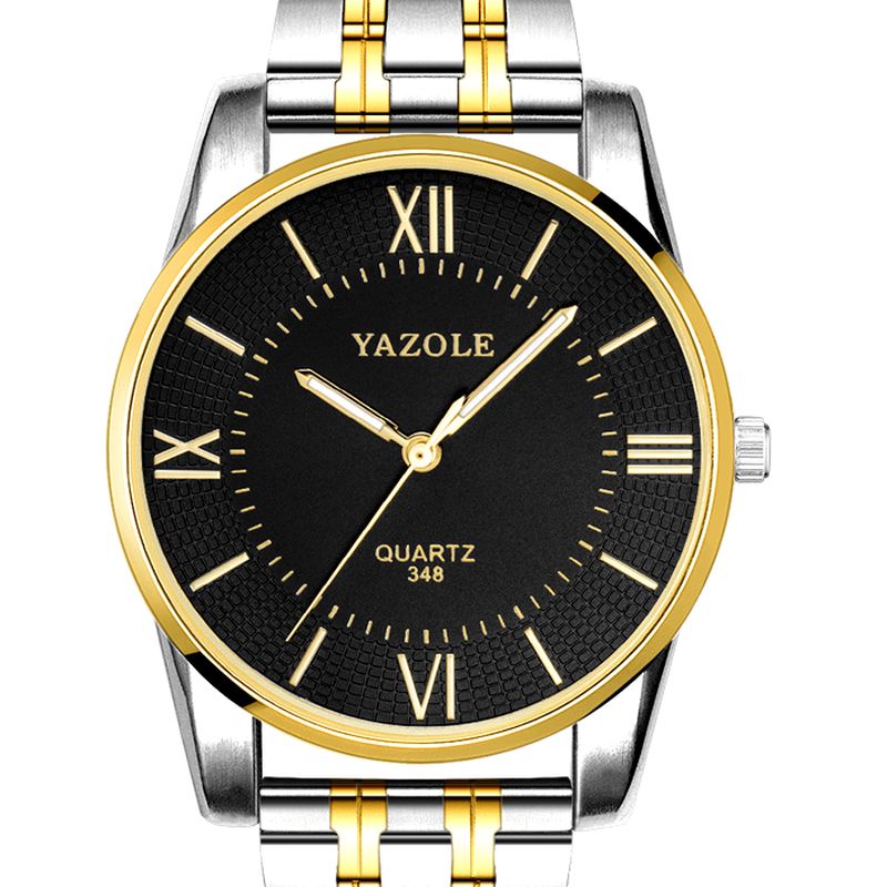 Yazole 348 Full Steel Mænd Mode Business Style Liminous Display Quartz ur