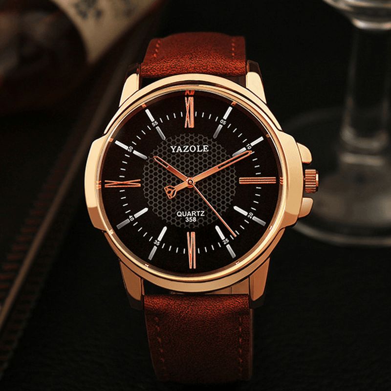 Yazole 358 Mode Herre Quartz ur Luksus Romertal Armbåndsur