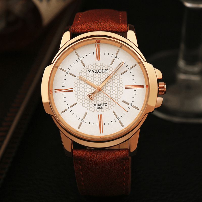 Yazole 358 Mode Herre Quartz ur Luksus Romertal Armbåndsur