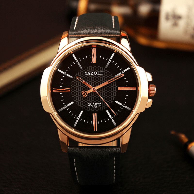 Yazole 358 Mode Herre Quartz ur Luksus Romertal Armbåndsur