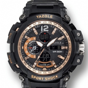 Yazole 481 482 Sport Stopur Timing Kalender Uge Lysende Dual Display Digital Watch